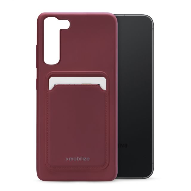 Mobilize Rubber Gelly Card Case Samsung Galaxy S23 Plus Hülle Matt Bordeaux