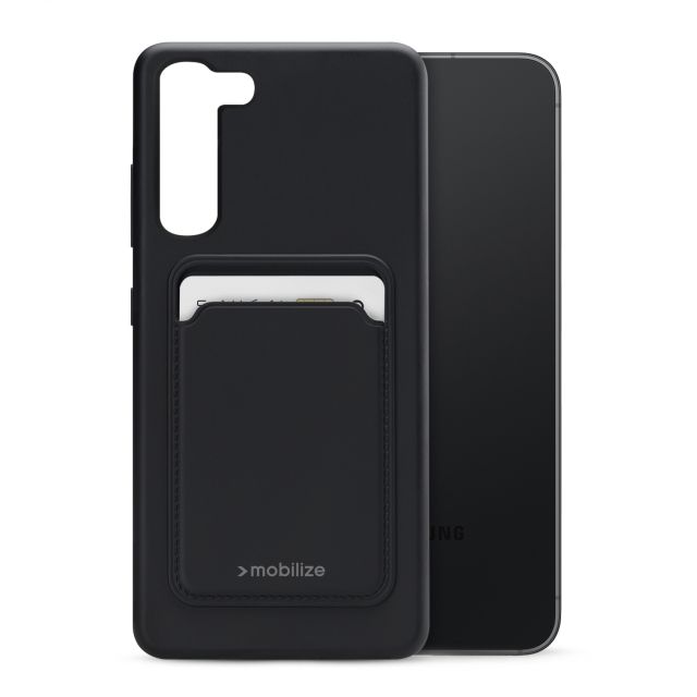 Mobilize Rubber Gelly Card Case Samsung Galaxy S23 Plus Hülle Matt schwarz